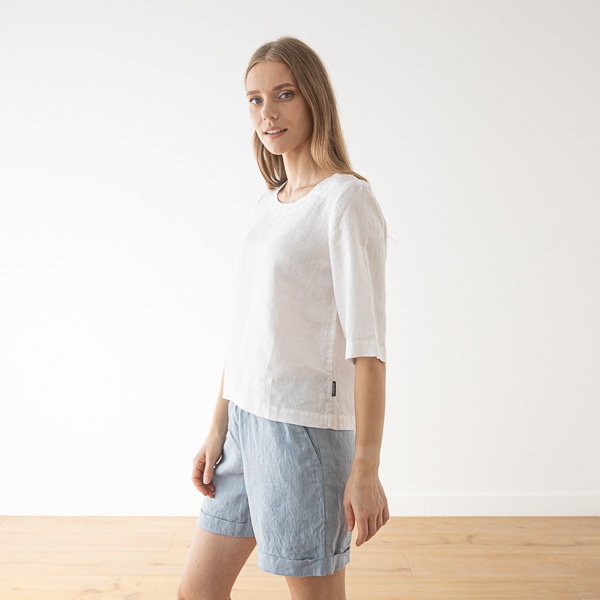 Linenme Loose Linen Blouse Anthracite Nora