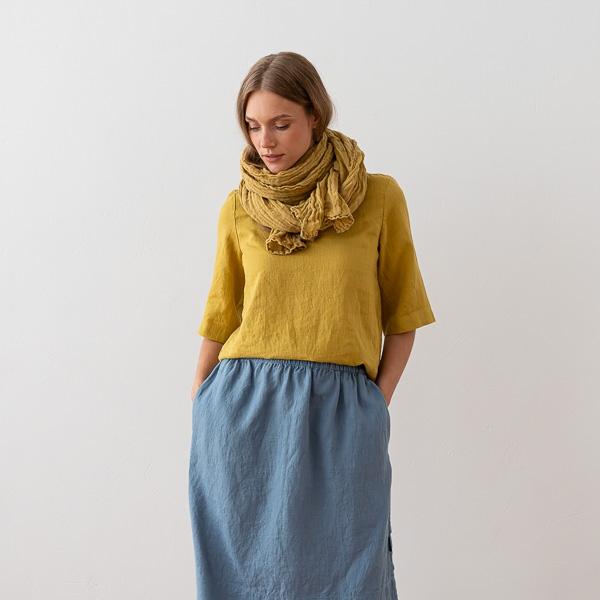 Linenme Loose Linen Blouse Anthracite Nora