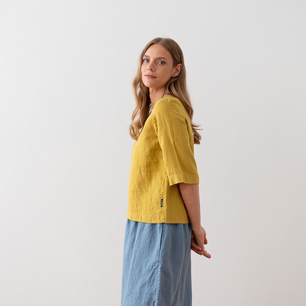 Linenme Loose Linen Blouse Anthracite Nora