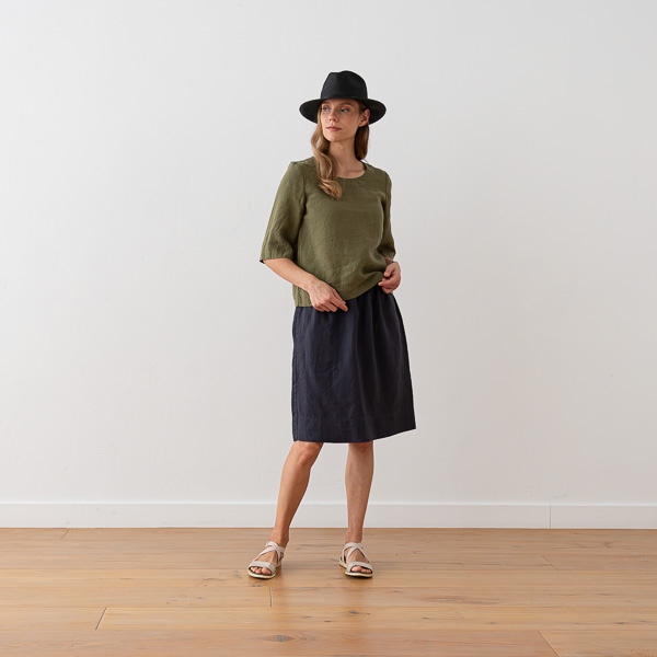 Linenme Loose Linen Blouse Anthracite Nora