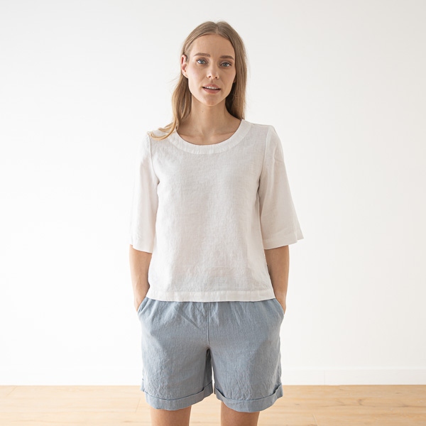 linenme Loose Linen Blouse Anthracite Nora