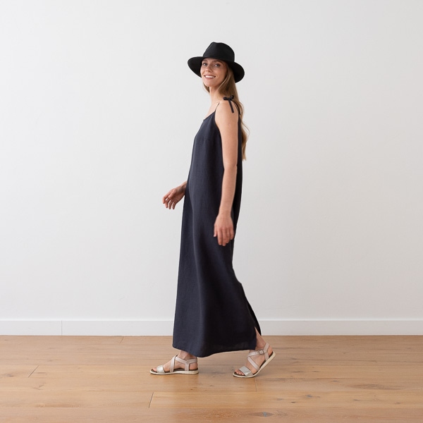 Linenme Maxi Linen Dress White Amelia