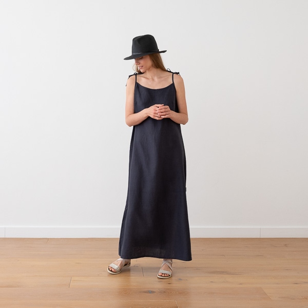 linenme Maxi Linen Dress White Amelia