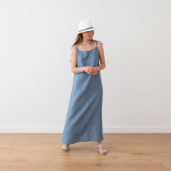 Linenme Maxi Linen Dress White Amelia