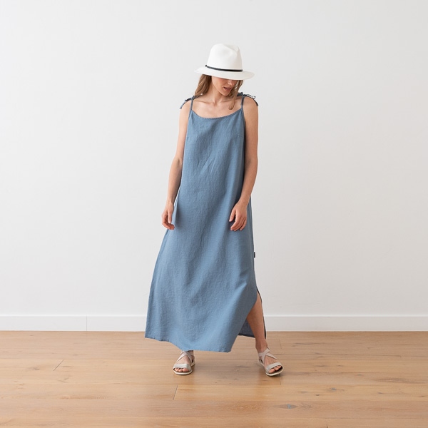 Linenme Maxi Linen Dress White Amelia