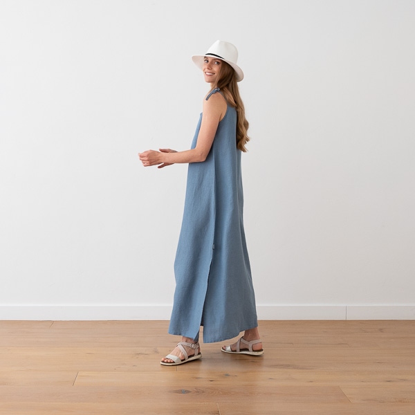 Linenme Maxi Linen Dress White Amelia