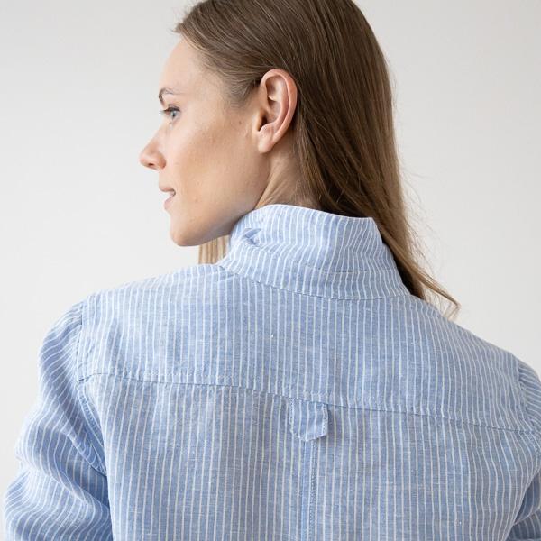 Linenme Medium Stripe Linen Shirt Rosa Ernesto