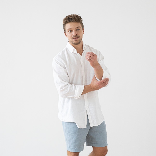 Linenme Men's Linen Shirt White Paul