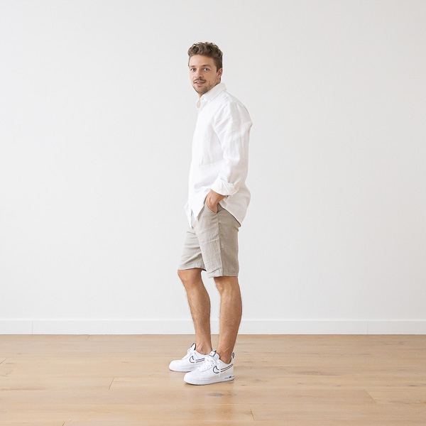 Linenme Men's Linen Shorts Natural