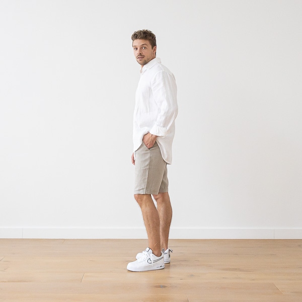 Linenme Men's Linen Shorts Natural