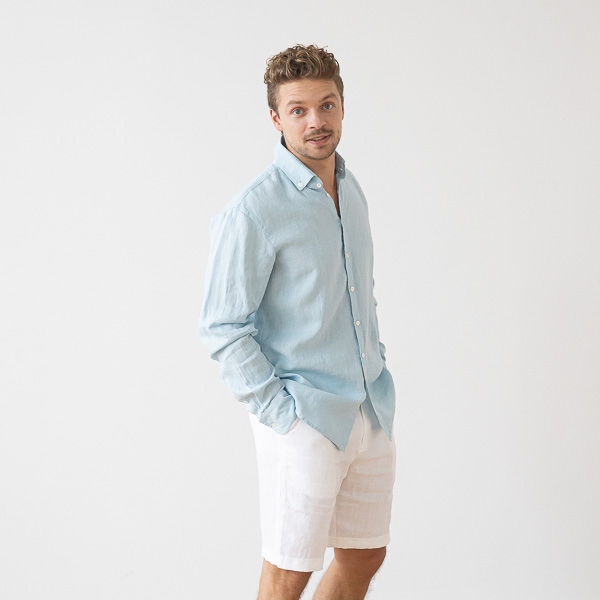 Linenme Men's Linen Shorts White