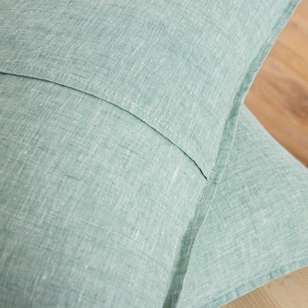 Linenme Mint Linen Cushion Cover Crushed Melange