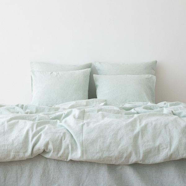 Linenme Mint Linen Fabric Prewashed Pinstripe