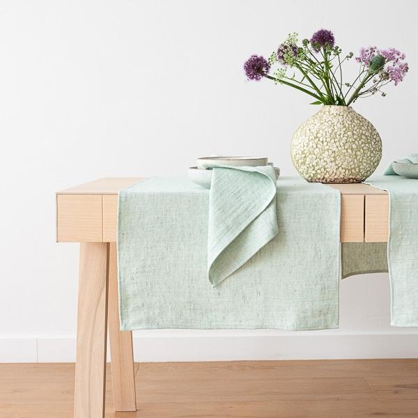 Linenme Mint Linen Napkin Chevron