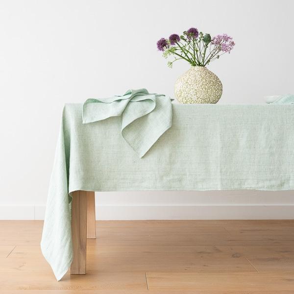 Linenme Mint Linen Napkin Chevron