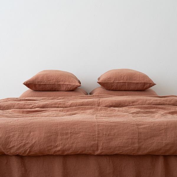 Linenme Mocha Bed Linen Pillow Case Stone Washed