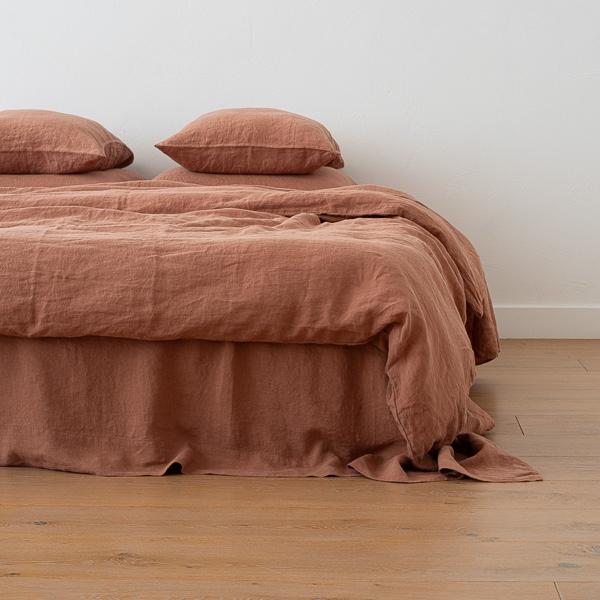 linenme Mocha Linen Duvet Stone Washed