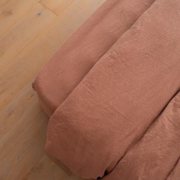 Linenme Mocha Washed Bed Linen Fitted Sheet