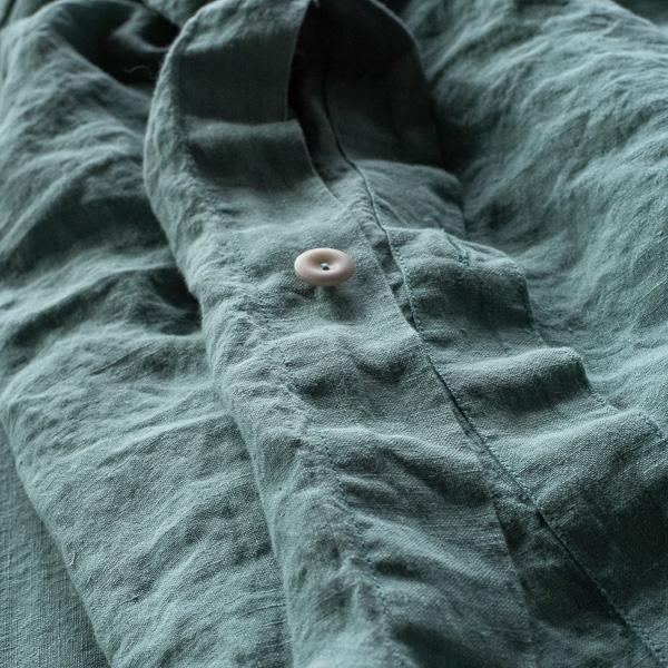 Linenme Moss Green Linen Bed Set Stone Washed