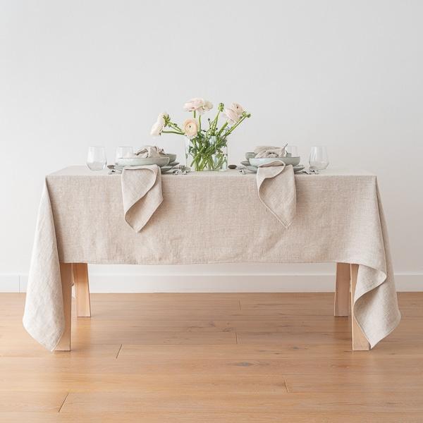 Linenme Natural Cream Linen Napkin Chevron