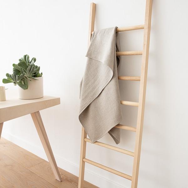 Linenme Natural Huckaback Linen Bath Towel Lara