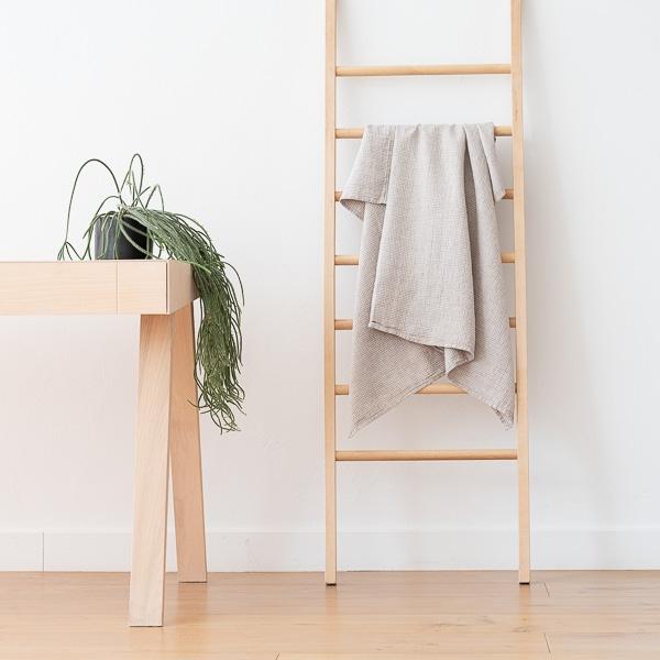 Linenme Natural Linen Cotton Mix Bath Towel Wafer