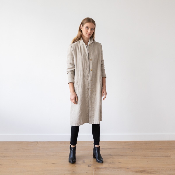 linenme Natural Linen Jacket Long Fabio