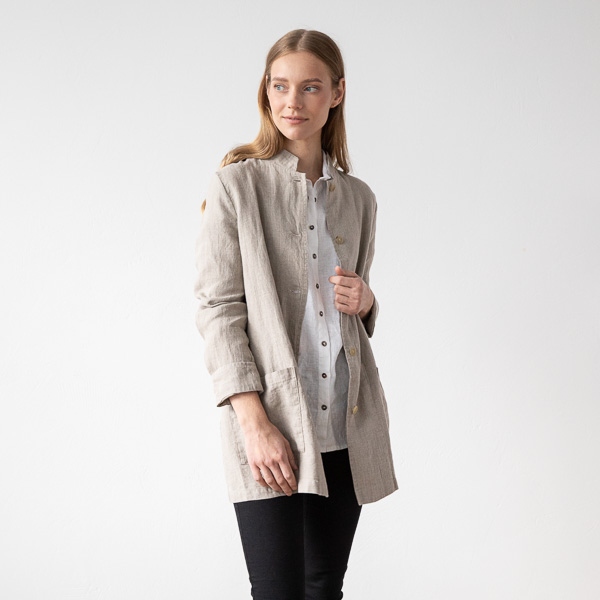 Linenme Natural Linen Jacket Short Paolo