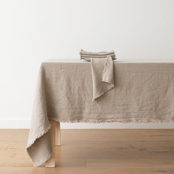Linenme Natural Linen Napkin Terra Fringe