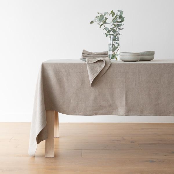 linenme Natural Linen Tablecloth Lara