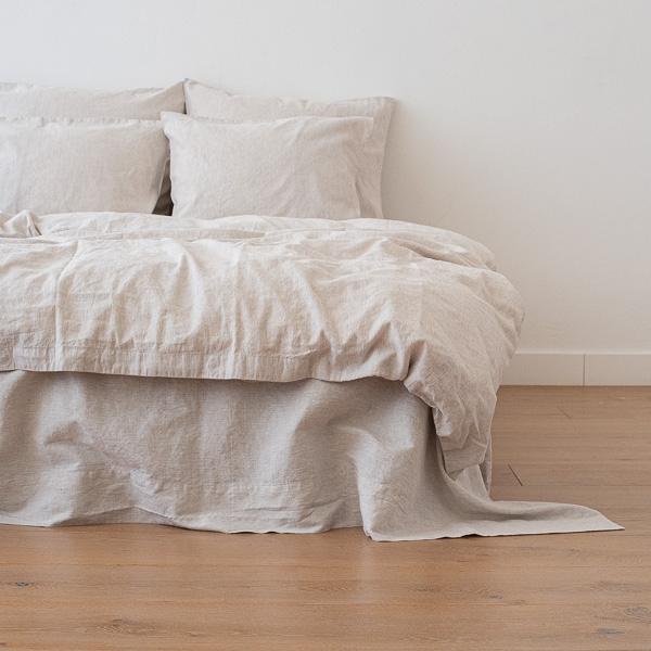 linenme Natural Washed Bed Linen Duvet Pinstripe