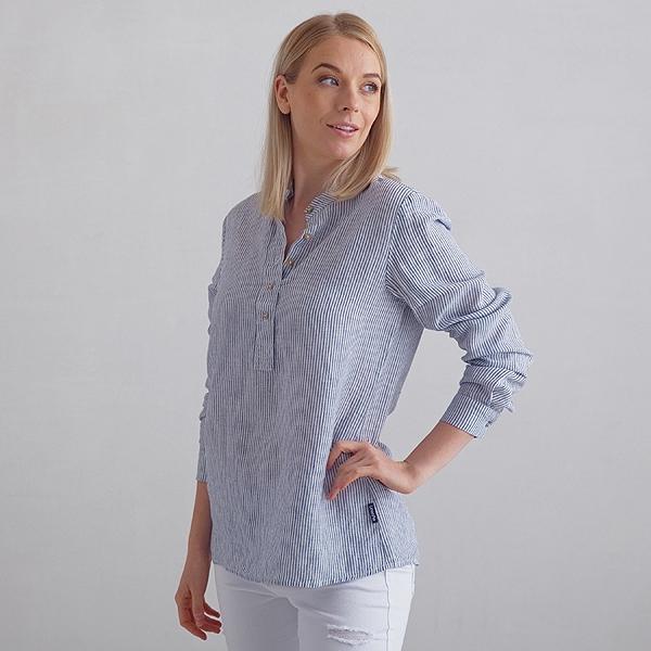 Linenme Navy Stripe Linen Shirt Toby