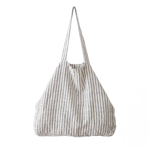 Linenme New Graphite Linen Beach Bag Brittany