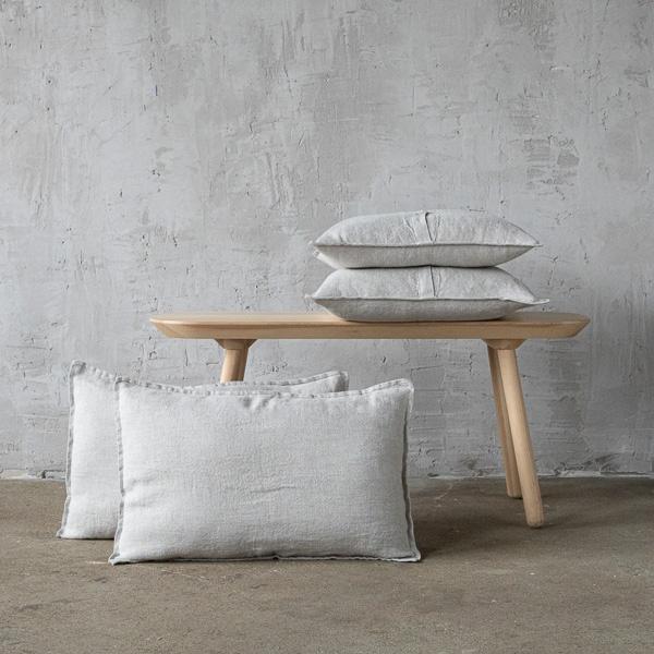 linenme Oatmeal Linen Cushion Cover Rustico Washed