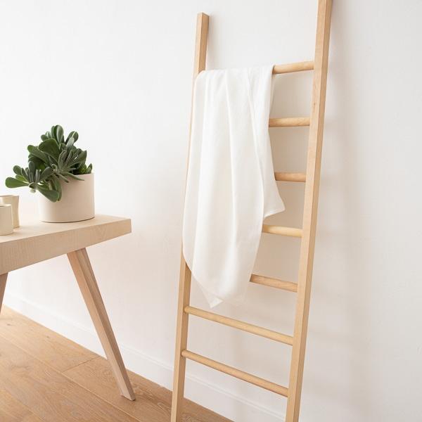 Linenme Off White Linen Bath Towel Lara