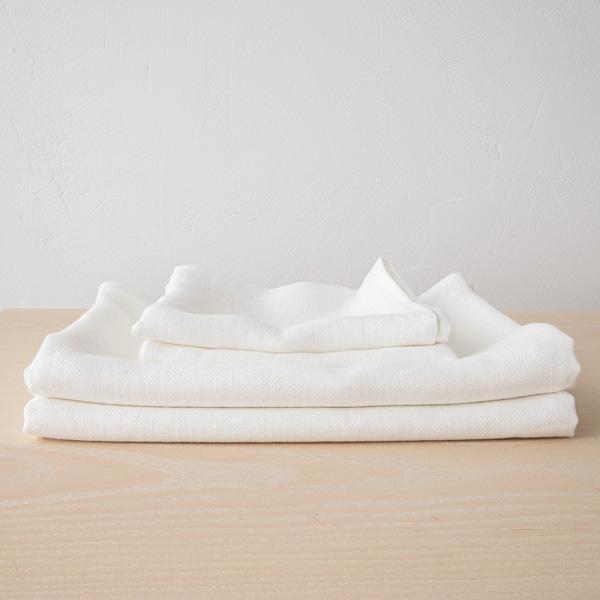 Linenme Off White Linen Bath Towels Set Lara