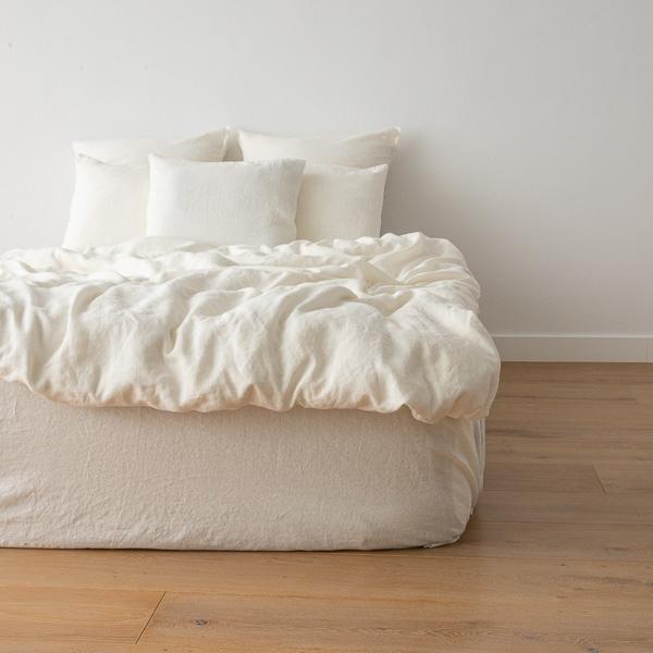 linenme Off White Washed Bed Linen Bed Set Crushed