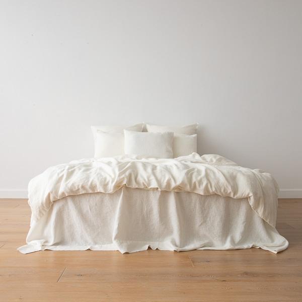 Linenme Off White Washed Bed Linen Duvet Crushed