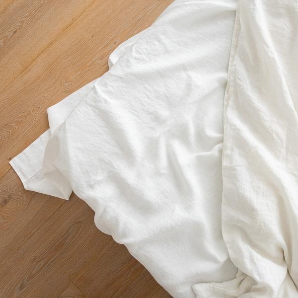 Linenme Off White Washed Bed Linen Flat Sheet