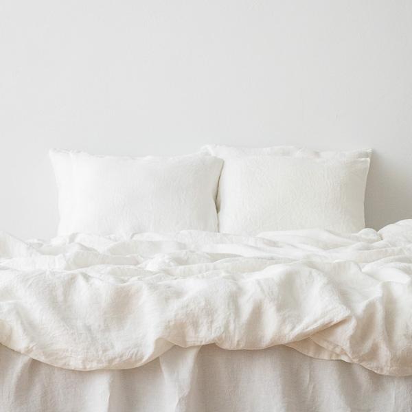 Linenme Off White Washed Bed Linen Flat Sheet