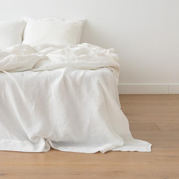 linenme Off White Washed Bed Linen Flat Sheet
