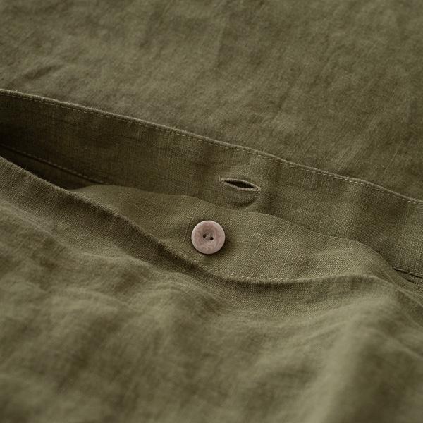 Linenme Olive Linen Duvet Stone Washed
