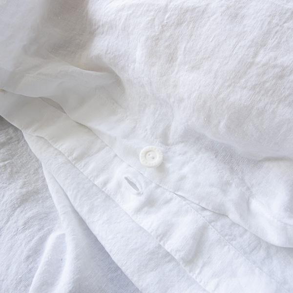 Linenme Optical White Linen Duvet Stone Washed