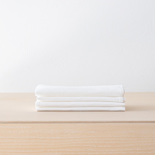 linenme Optical White Linen Napkin Lucia