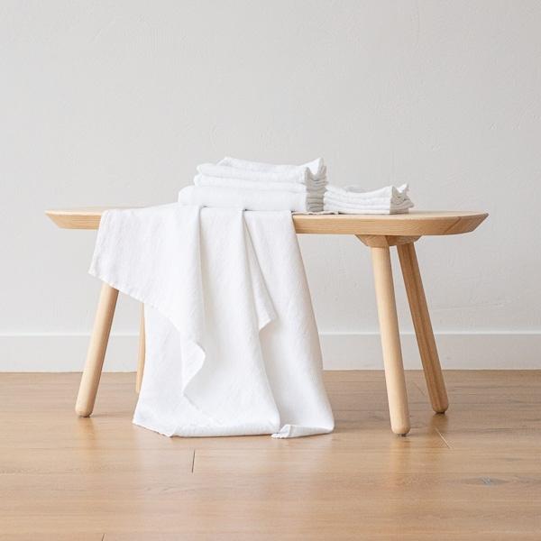 Linenme Optical White Linen Waffle Fabric