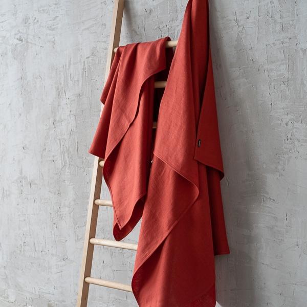 Linenme Orange Huckaback Linen Bath Towel Lara