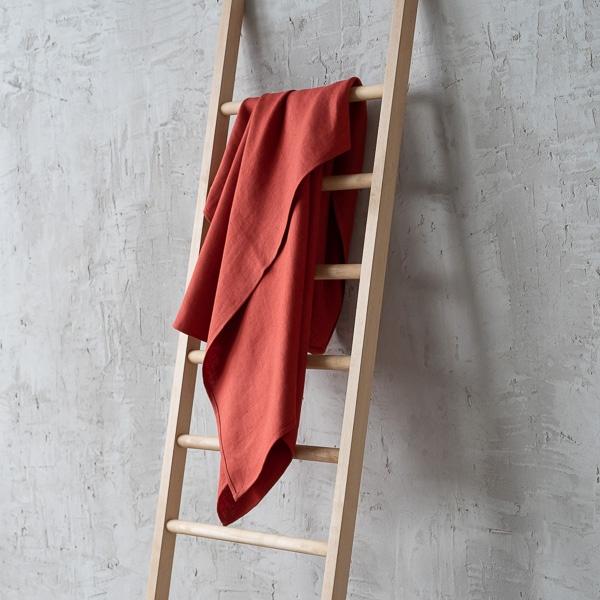Linenme Orange Huckaback Linen Bath Towel Lara
