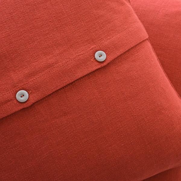 Linenme Orange Linen Cushion Cover Lara