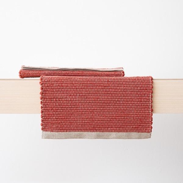 Linenme Orange Linen Fabric Lara Washed