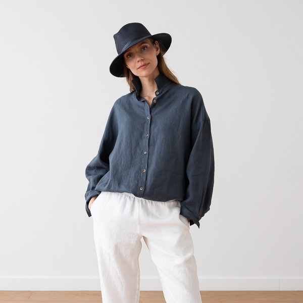 linenme Oversized White Linen Shirt Ruth